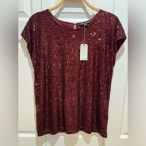 Cable & Gauge Sequin Top- New- Large